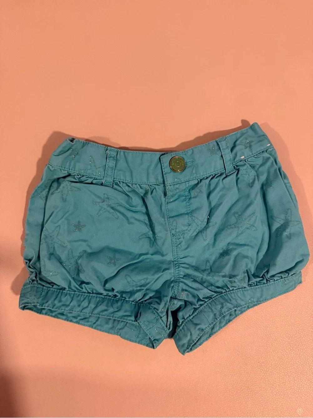 Gymboree Teal Bubble Shorts and Hot Pink Crochet Shorts